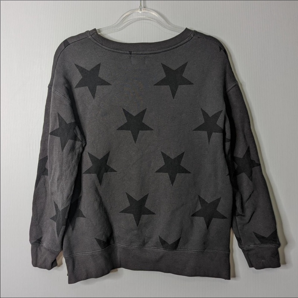 Sundry Star Sweatshirt Dark Gray Black Zip Sides 100% Cotton Size 2